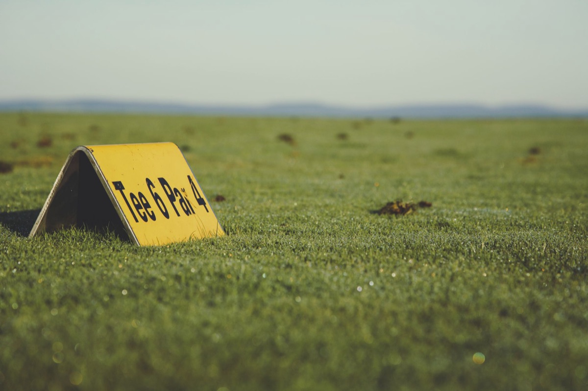 Golf course with difficulty level indicators