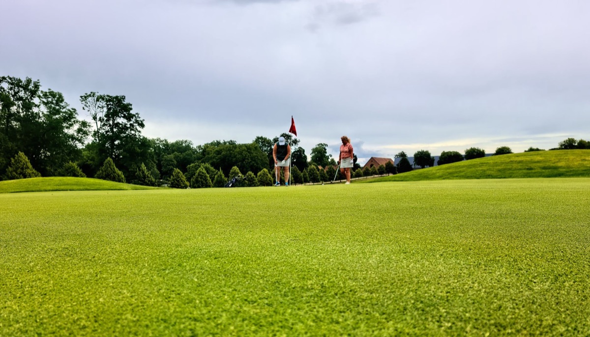 Golf course with tall grass