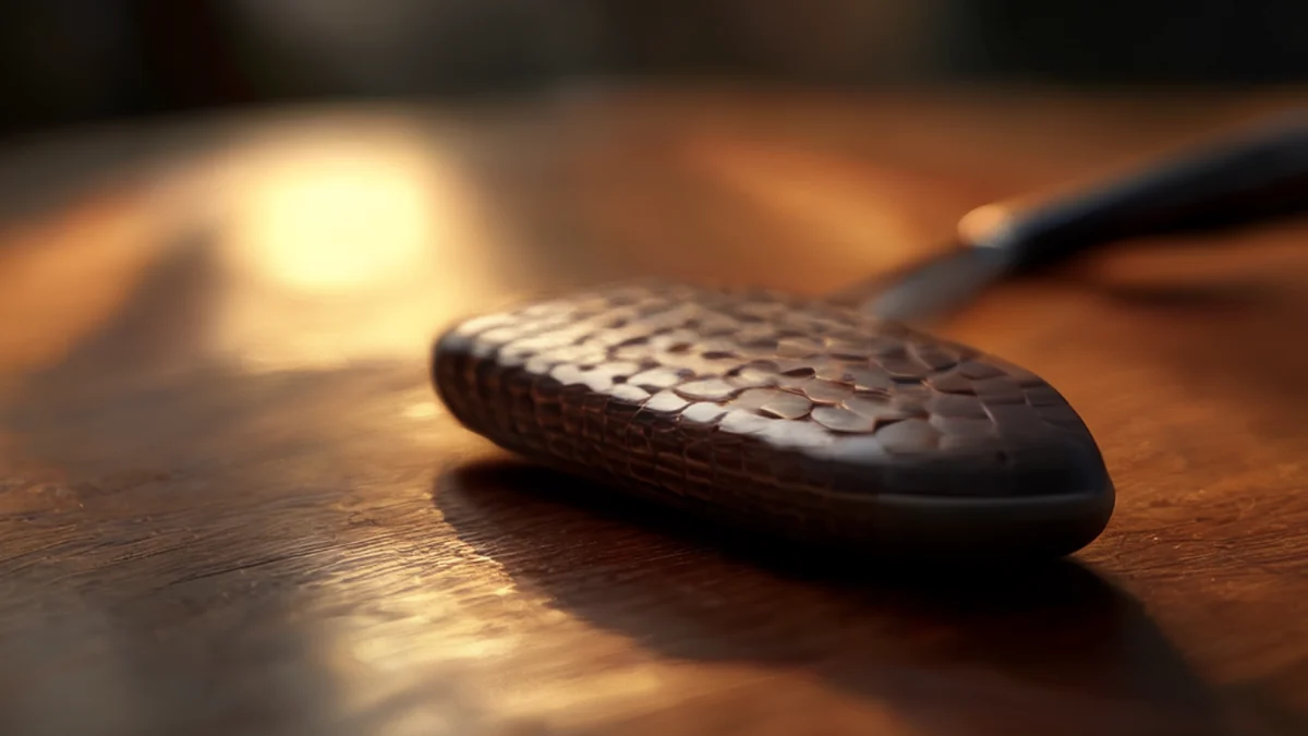 Golf club grip handle shows textured surface and ergonomic design.