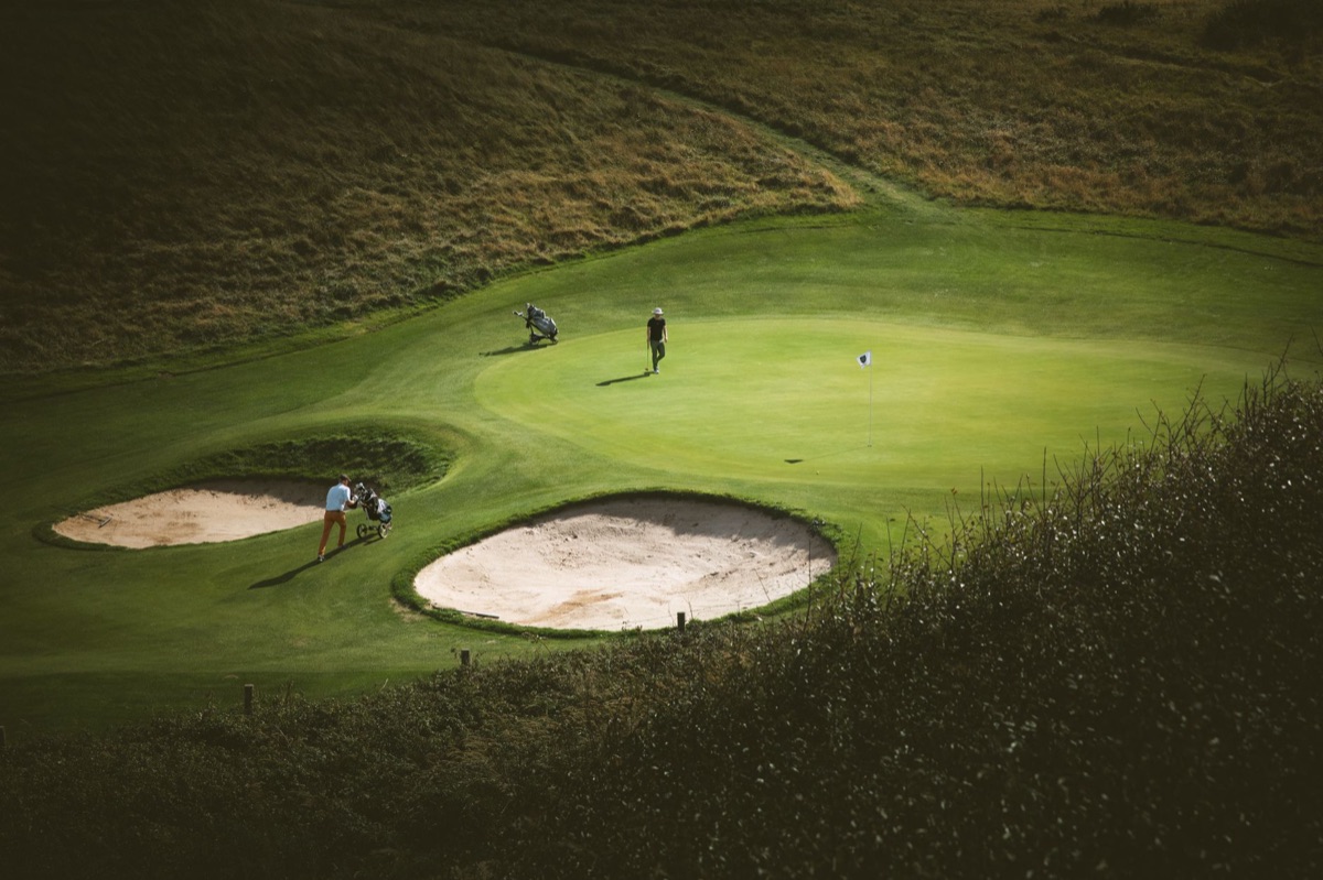Golf course with pricing signs