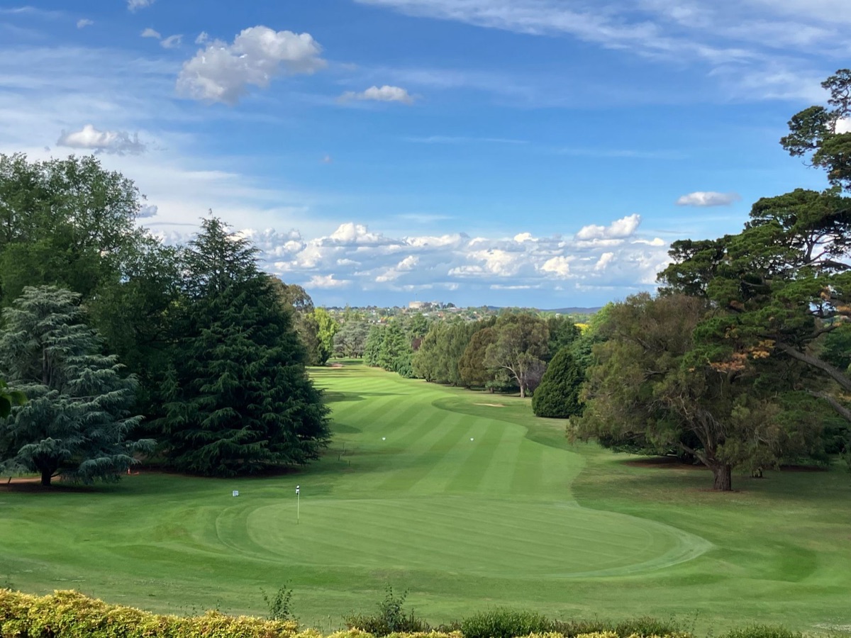 Golf course with historic flagstaff