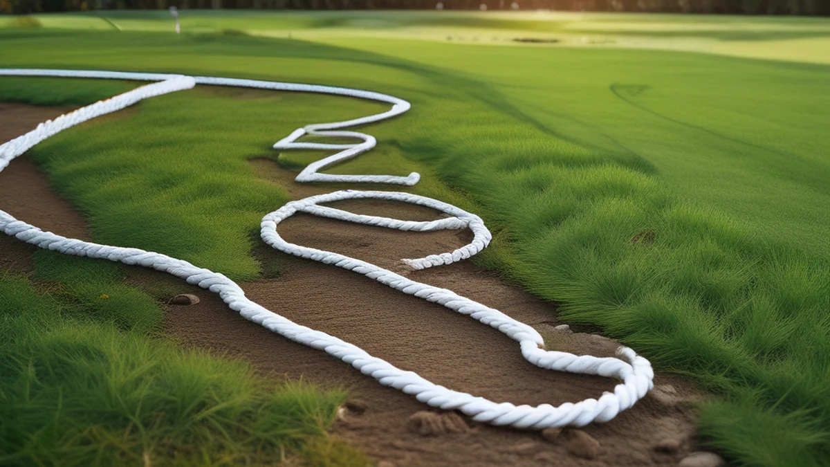 Le corde dei limiti del campo da golf indicano i bordi del campo.