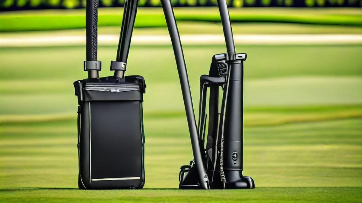 Golf clubs gerangschikt in een golftas met verschillende merken en modellen.