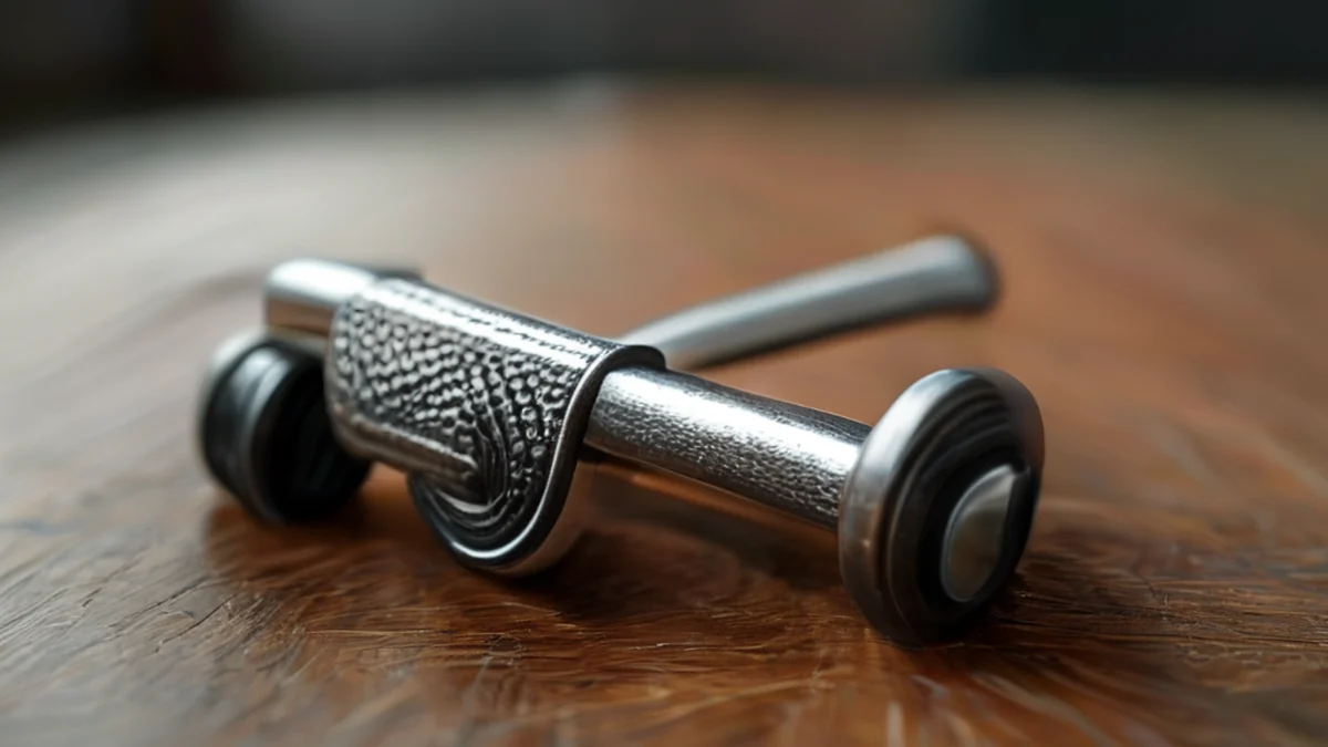 Golf cart hitch pin lever mechanism with adjustable pin and handle