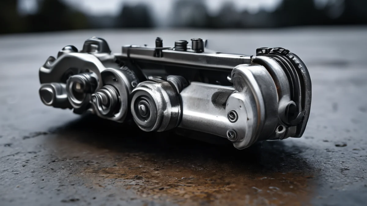 Metal bracket securing engine components